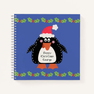 Carnet de pingouin de Noël personnalisé
