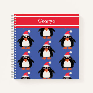 Carnet de pingouin de Noël personnalisé