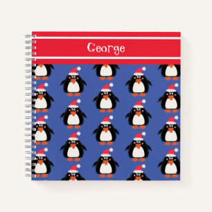Carnet de pingouin de Noël personnalisé
