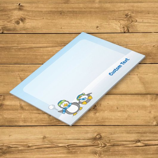 Carnet de pingouins qui se lancent des boules de n
