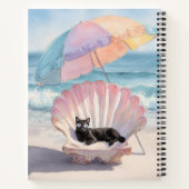 Carnet de plage Whimsical Black Cat (Dos)