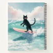 Carnet de plage Whimsical Black Cat (Dos)