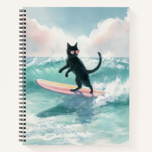 Carnet de plage Whimsical Black Cat (Devant)
