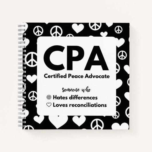 CARNET de plaidoyer de paix certifié CPA (Devant)