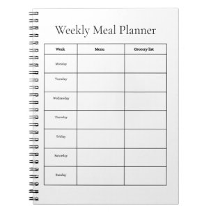 Carnet de Planificateur de Repas Hebdomadaire