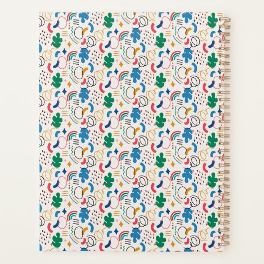 Carnet de planificateur Motif à spirale coloré (Dos)