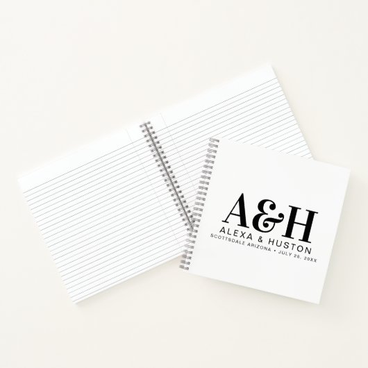 Carnet de planification de monogramme personnalisé (Intérieur)