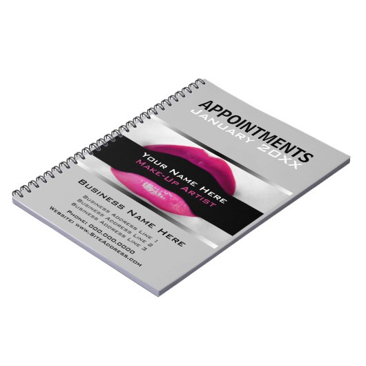 Carnet de planification de rendez-vous d'artiste (Côté gauche)