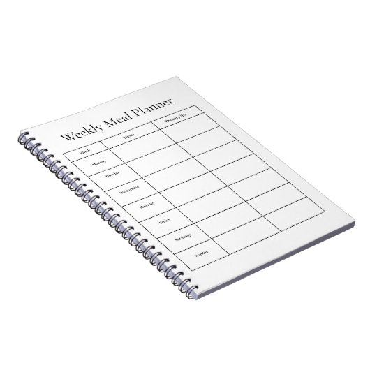 Carnet de planification des repas hebdomadaires (Côté Droit)