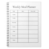 Carnet de planification des repas hebdomadaires (Devant)