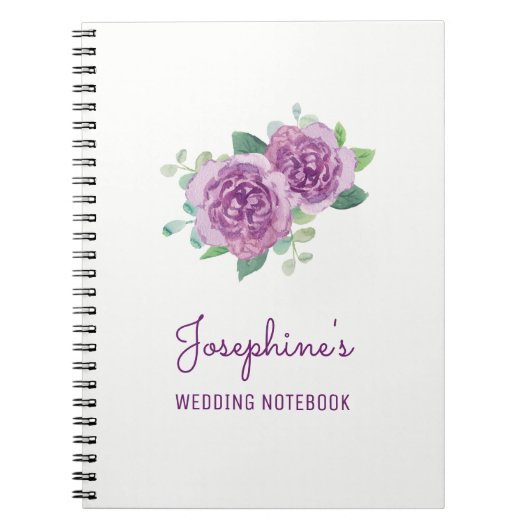 Carnet de planification du Mariage Rose violet (Devant)