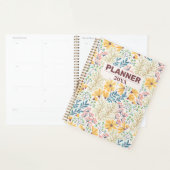 Carnet de planification et journal floral bleu jau (Devant avec enveloppe)
