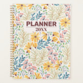 Carnet de planification et journal floral bleu jau (Devant)