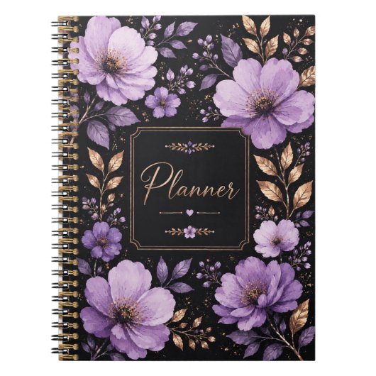 Carnet de planification floral lavande et lilas (Devant)