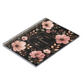 Carnet de planification floral or et noir (Côté gauche)
