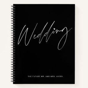 Carnet de planification Mariage noir et blanc