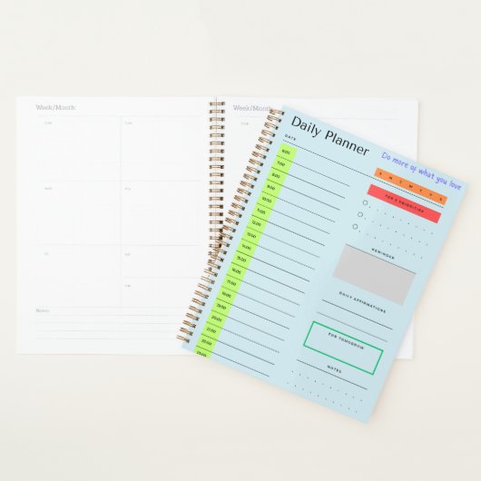 Carnet de planification quotidienne de l'école et (Devant avec enveloppe)