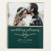 Carnet de Plannification de Mariage Photo Vert Éme (Devant)