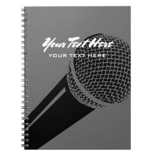 Carnet de podcasteur avec conception de logo de mi