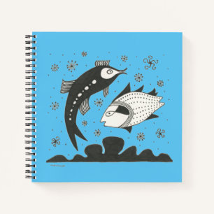 Carnet de poisson bleu inspiré de la Grèce mycénie