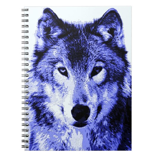 Carnet de portrait de loup bleu (Devant)