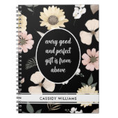 carnet de prière à fleurs noires (Devant)