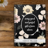 carnet de prière à fleurs noires