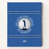 Carnet de progression de golf bleu pour femmes pou (Dos)