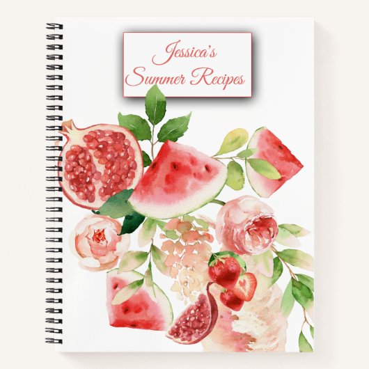 Carnet de recette d'aquarelle de fruits et de fleu (Devant)
