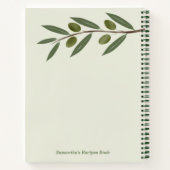 Carnet de recette de la branche d'olive aquarelle (Dos)