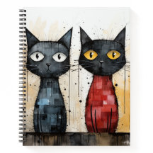 Carnet de recette de ligne à puce de deux chats Co