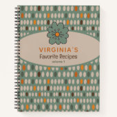 Carnet de recette de Motif Turquoise rétro (Devant)