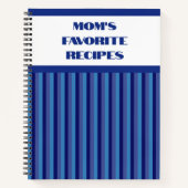 Carnet de recette de spirale bleue striée (Devant)