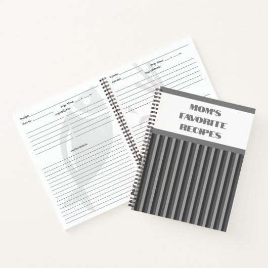 Carnet de recette de spirale grise (Intérieur)