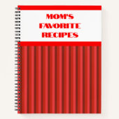 Carnet de recette de spirale rouge à rayures (Devant)