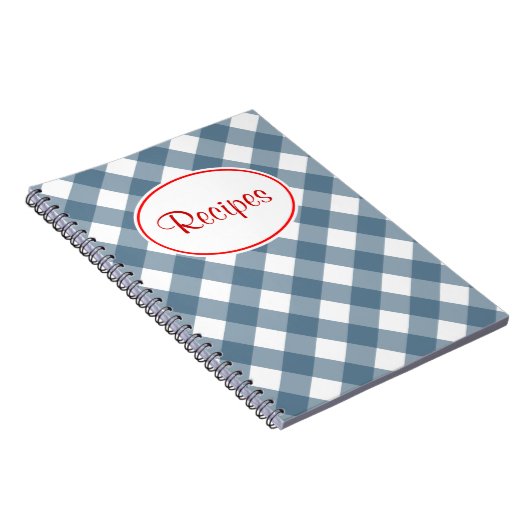 Carnet de recette En vichy bleu (Côté Droit)