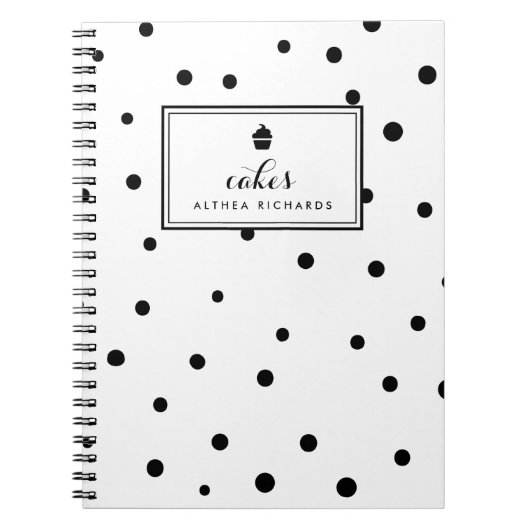 Carnet de recette Motif points noirs (Devant)