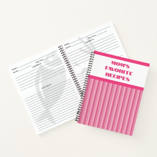 Carnet de recette spirale rose (Intérieur)