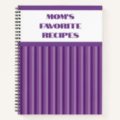 Carnet de recette spirale violet rayé (Devant)