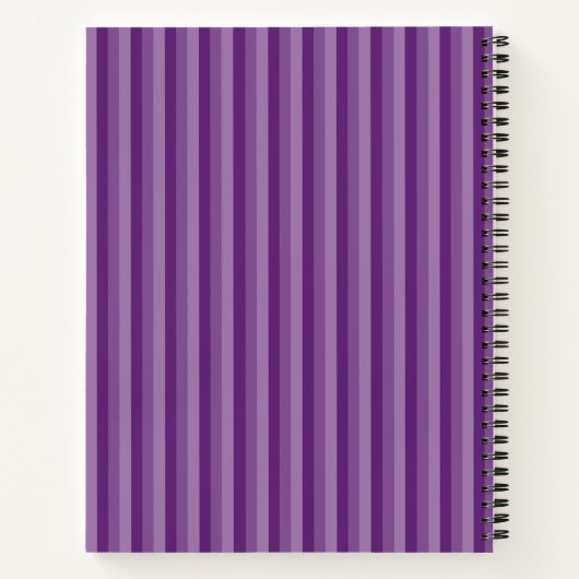 Carnet de recette spirale violet rayé (Dos)