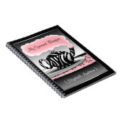 Carnet de recette Zebra Print Teapot rose & noir (Côté Droit)