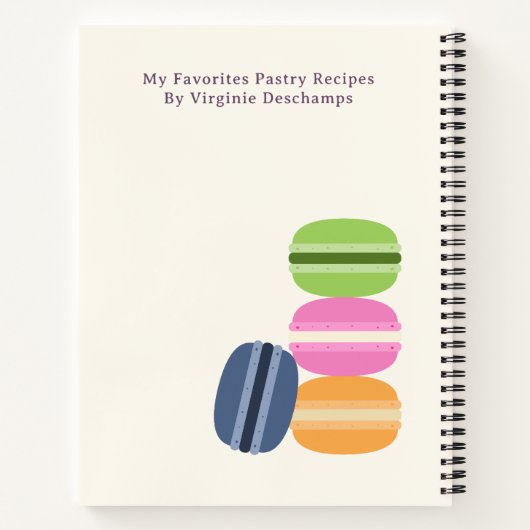 Carnet de recettes de Macarons français (Dos)
