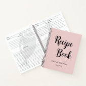 Carnet de recettes Girly Blush Pink Monogram Cookb (Intérieur)