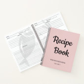 Carnet de recettes Girly Blush Pink Monogram Cookb (Intérieur)