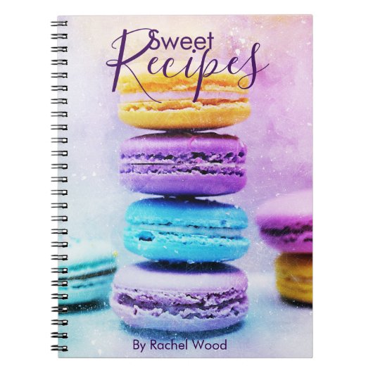 Carnet de recettes macaron avec modèle de nom (Devant)