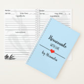 Carnet de recettes maison avec amour rouge (À l'intérieur)