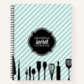 Carnet de recettes personnalisées Blue & White Ust (Devant)