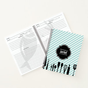Carnet de recettes personnalisées Blue & White Ust