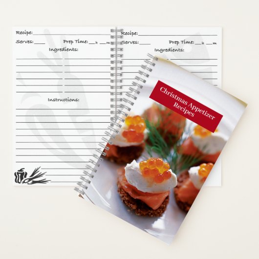 Carnet de recettes - Recettes d'apéritifs de Noël (À l'intérieur)