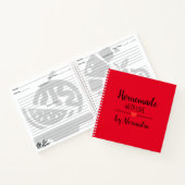 Carnet de recettes Red Homemade moderne avec recet (Intérieur)